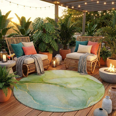 Tapis extérieur rond rond 8 po