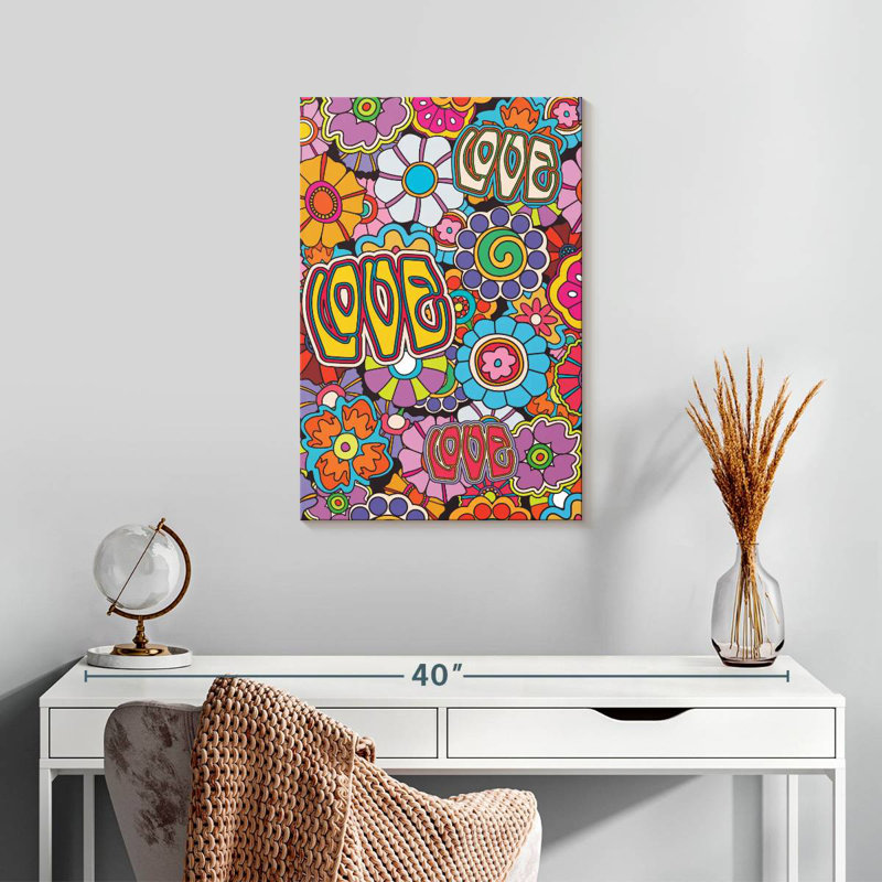Harnek, amour floral psychédélique, H 24 po x l 16 po