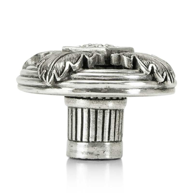 HOLLIS KNOB; CLEAR CRYSTAL, Silver