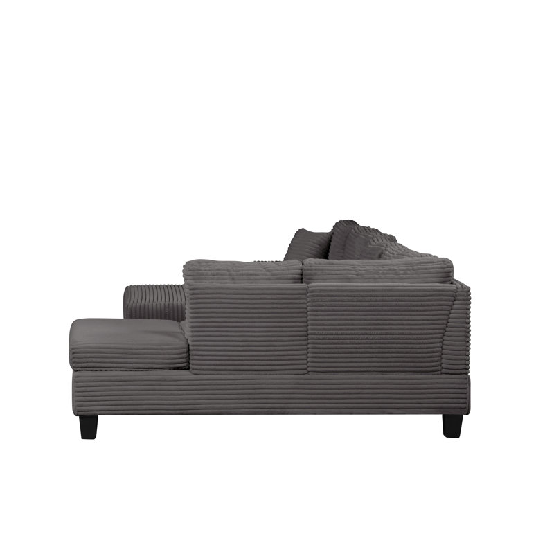 Daiquon 3 - Piece Upholstered Sectional, Gray Velvet