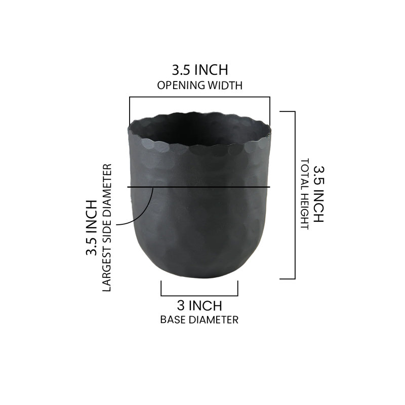  Pot à fleurs en aluminium noir Avira