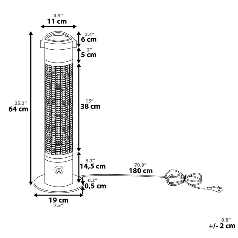 Uzia Electric Standing Patio Heater