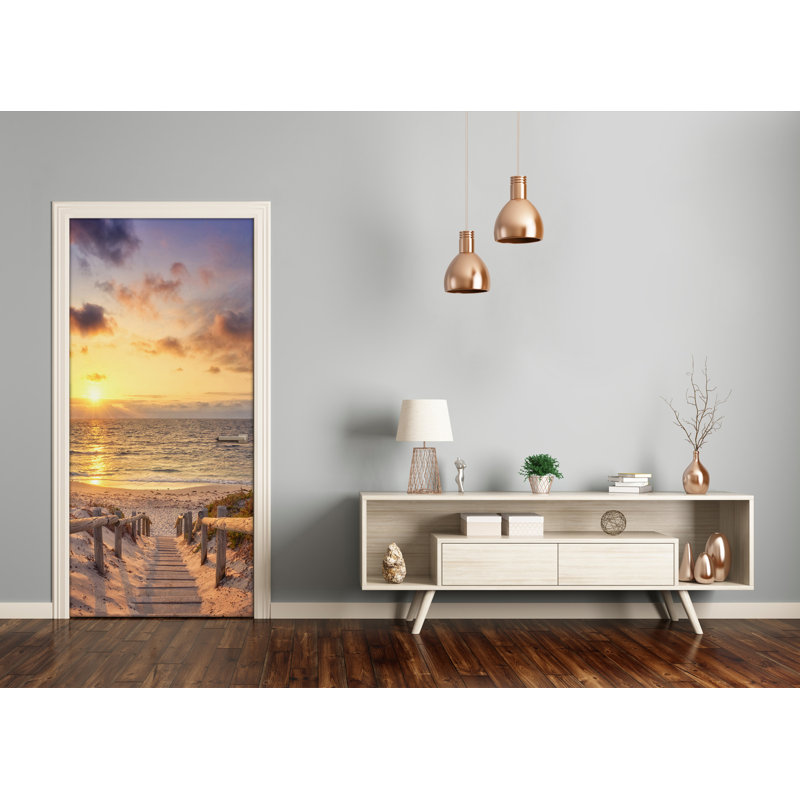 Path To Beach Door Decal