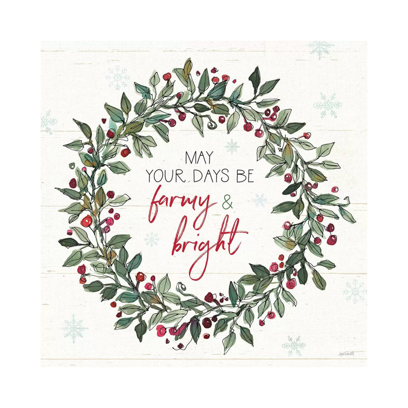Holiday on the Farm IX - Wrapped Canvas Typography, 93.98 cm H x 93.98 cm W