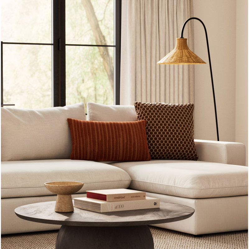 Zorina 100% Cotton Lumbar Rectangular Pillow Cover & Insert, Brown