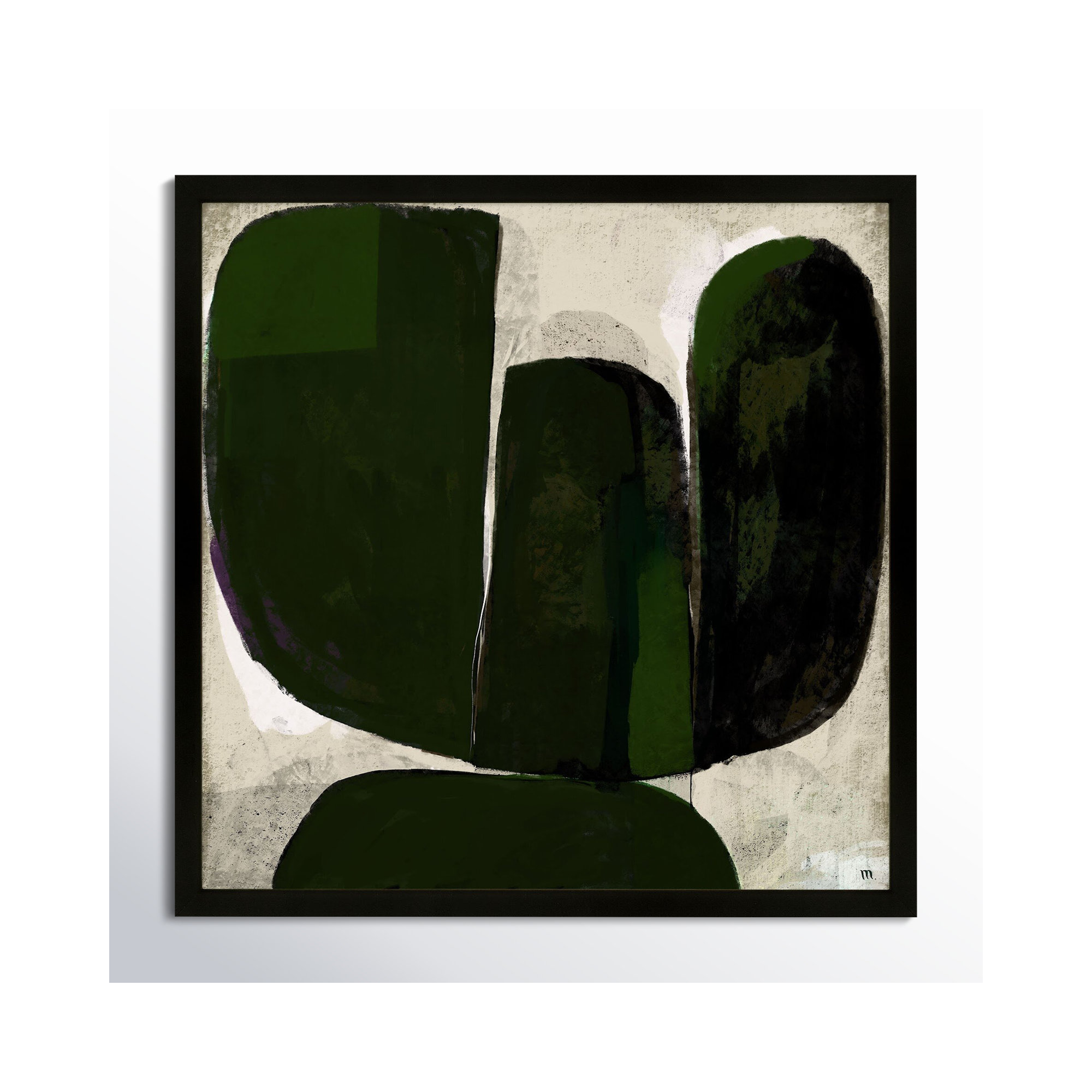 Succulent #6 by StudioM, Black, 16" H x 16" W x 1.25" D