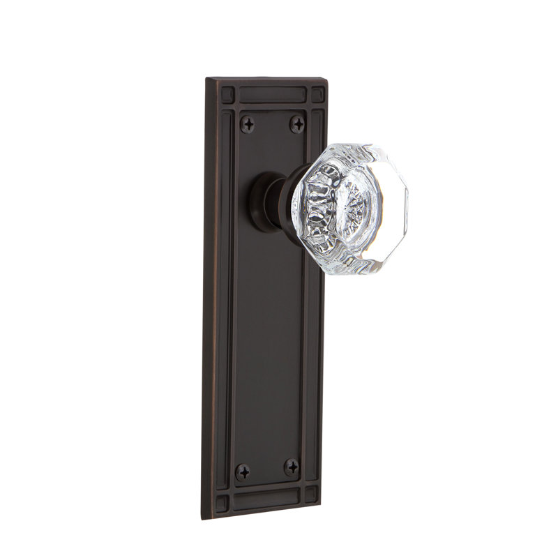 Plaque de mission avec bouton de porte Waldorf, Bronze intemporel, 2 3/4 po