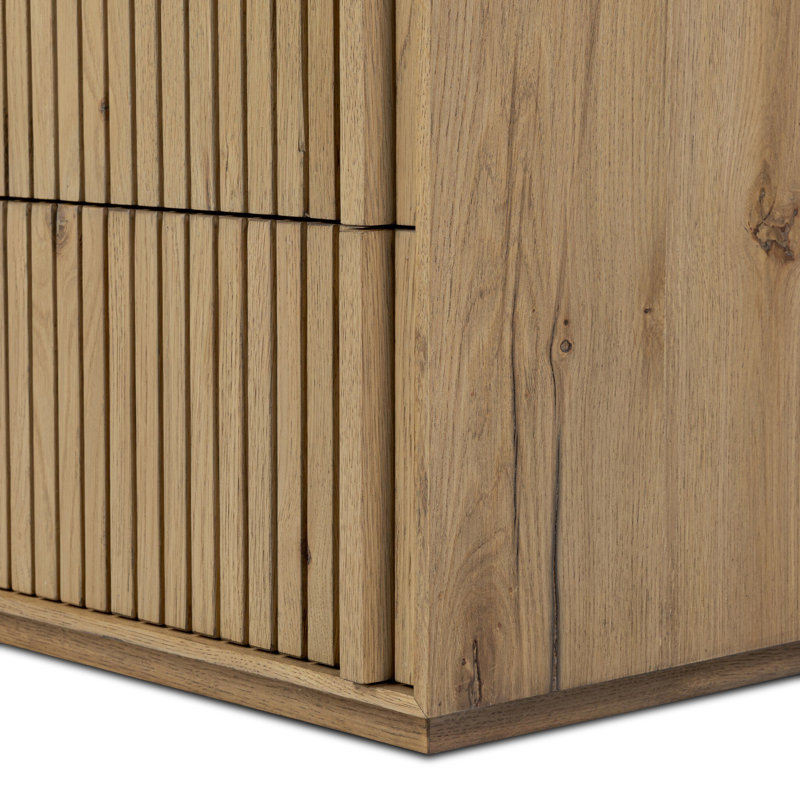 Leo 5 Drawer Dresser-Rustic Grey, Rustic Light Natural