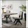 Chaises de salle à manger contemporaines 2 pièces en tissu gris clair avec accoudoirs rembourrés gris