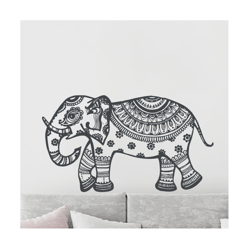 Décalcomanie murale murale éléphant, Noir