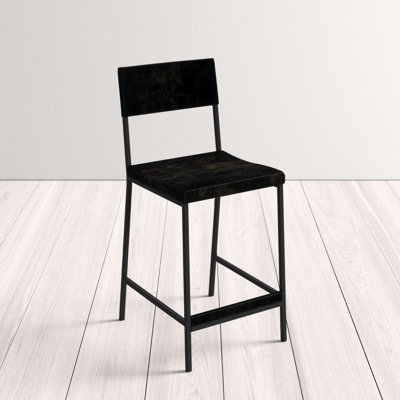 Tabouret de comptoir en bois massif Boggs