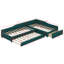 Lit de jour double tapissier avec couchette et tiroir Hennings-105767794