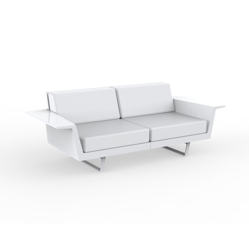 Delta 80.25" W 2 Seat Loveseat, Basic White, White Polyester