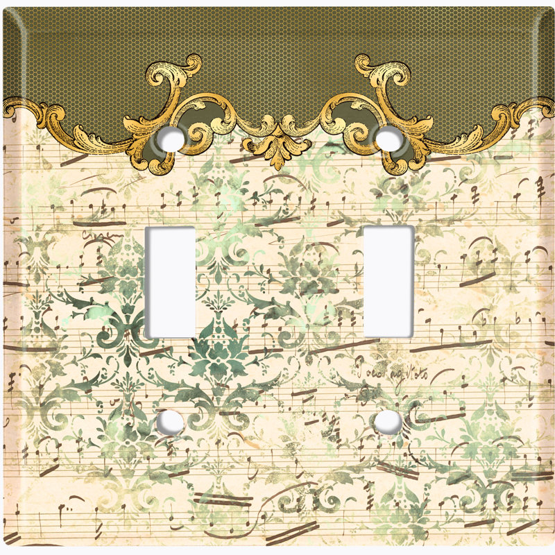 Patterned 2 - Gang Toggle Light Switch Standard Wall Plate