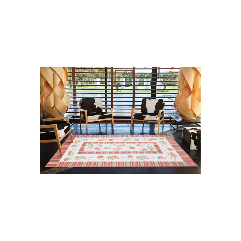 Tapis tissé à motif géométrique moderne et coloré, Rectangle 2 pi 4 po x 4 pi