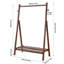 Portant à vêtements autoportant en bois massif, en forme de A, avec étagère de rangement inférieure et crochets latéraux, idéal pour la chambre, l'entrée, le couloir et la buanderie (noyer).-1382352559