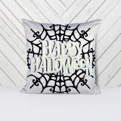 Embroidered Linen Throw Pillow