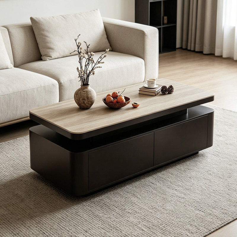 Tanay, H 17,71 po x L 55,11 po x l 27,55 po, Noir, Beige