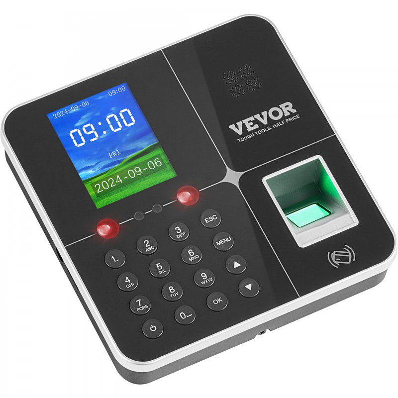 Time Clocks for Employees Small Business with Face, Fingerprint, RFID and PIN Punching in One, Biometric Time Clock with 5 RFID Cards & USB Drive, Automatic Punch in/Out, No Monthly Fees