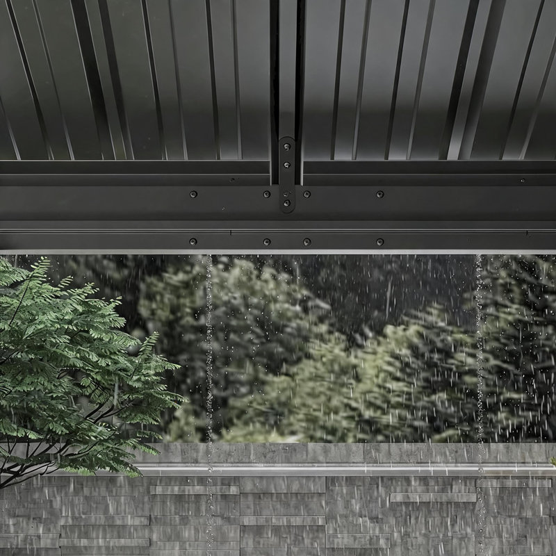Gazebo rigide de 3 x 3,6 m avec toit métallique étanche