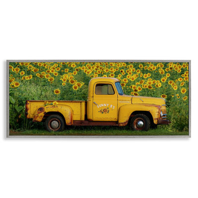 " Yellow Sunflower Field Truck " by Carrie Ann Grippo-Pike