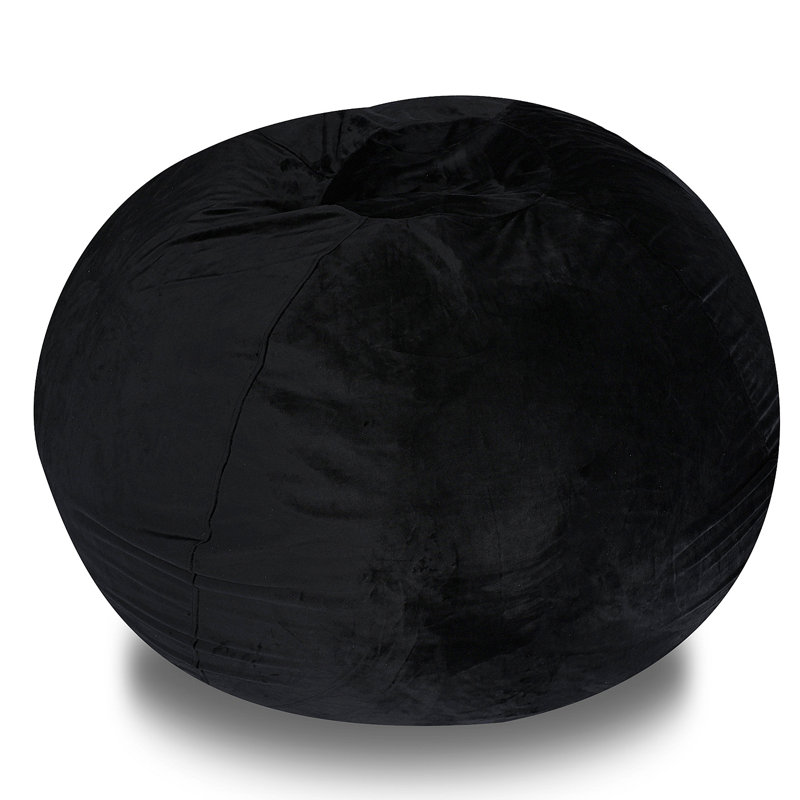 Velvet Bean Bag Chair, Red-3Ft Plush Floor Chair For Kids And Adults W/ Washable Cover, Lounge Chair With Stretchable Fabric, Comfy Bedroom Chair, Filled With Shredded And Memory Foam.