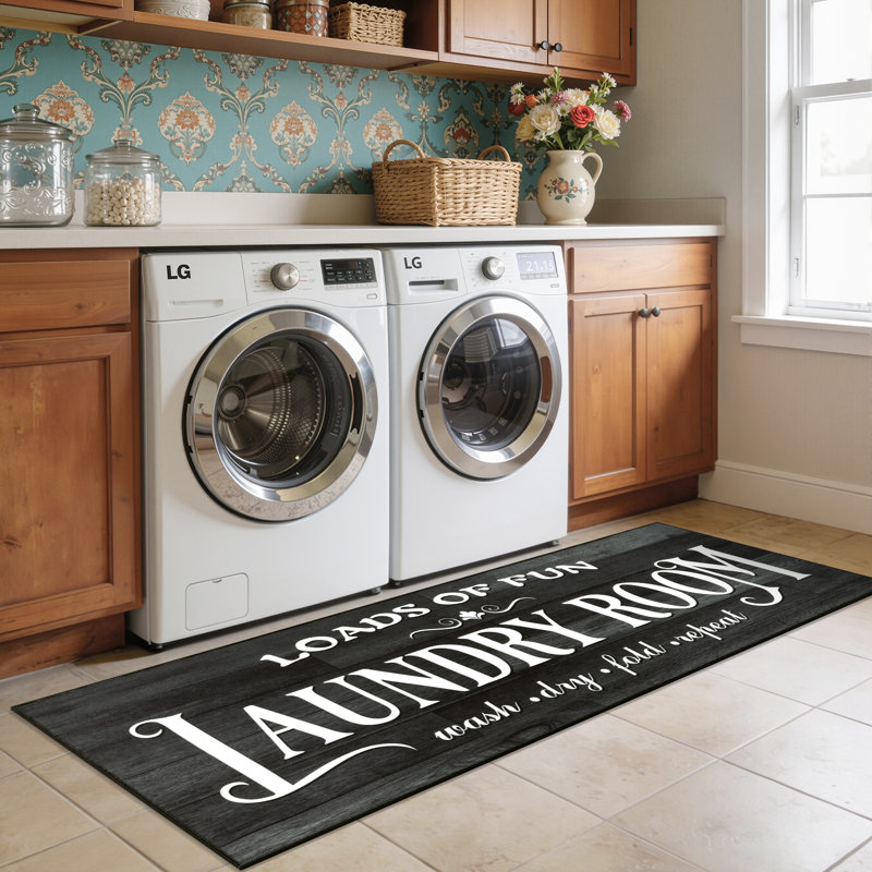 Tapis de couloir antidérapant lavable 2 pi x 6 pi, Noir