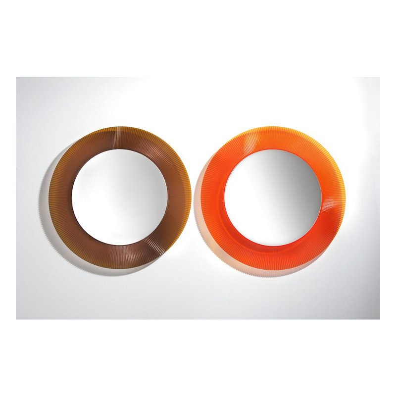 Kartell Flat Wall Mirror, Tangerine Orange