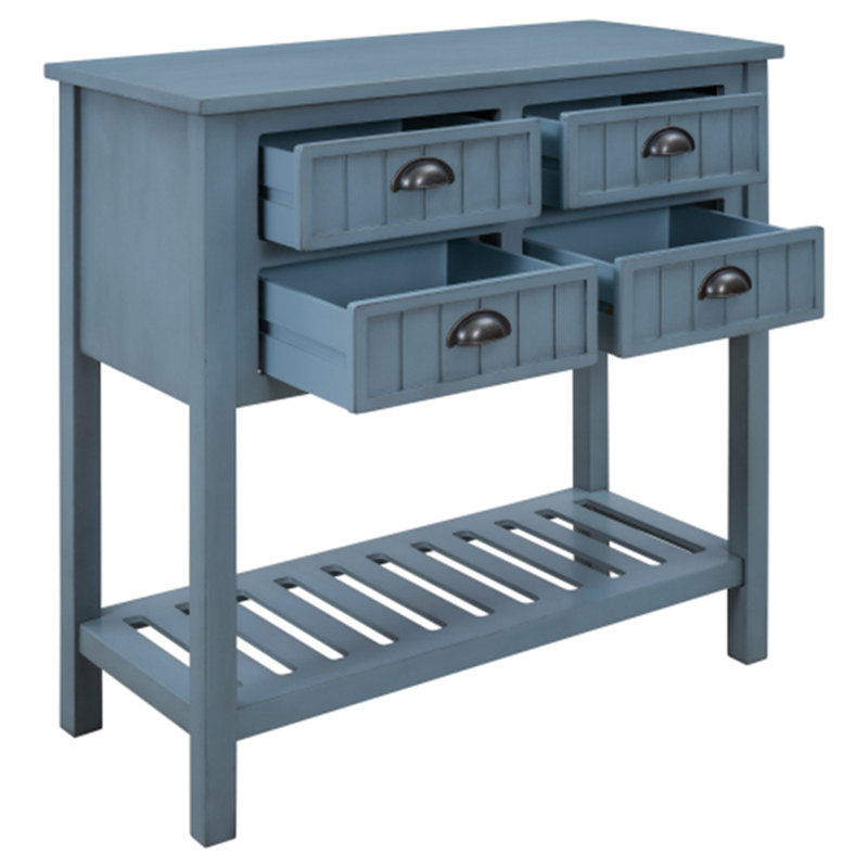 Buffet Buffet Console avec tablette inférieure, Bleu