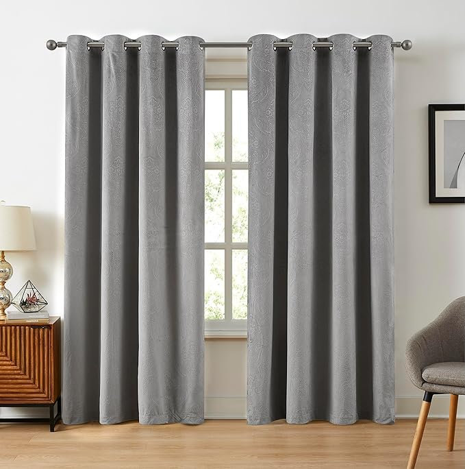 Paire de rideaux obscurcissant Matyson, L 54 po x L 96 po, Argent