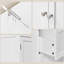 Armoire de rangement de 43,3 po de hauteur, 2 portes et 2 tiroirs avec tablettes réglables-1396771846
