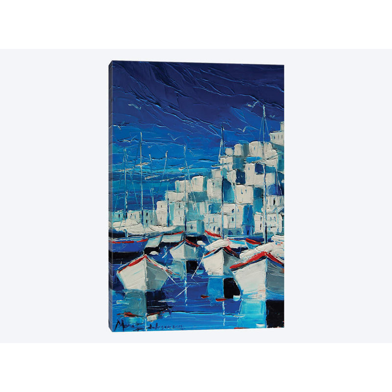 « grecque harbor », impression sur toile, H 18 po x l 12 po x P 1,5 po