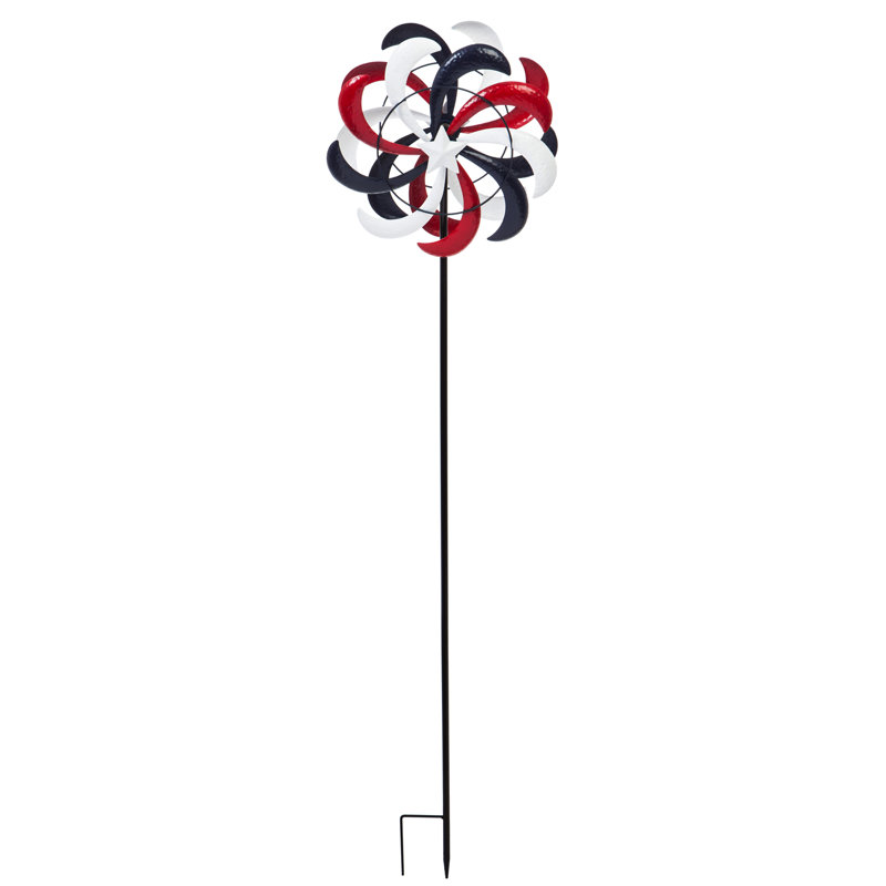 48"H Americana Wind Spinner Garden Stake