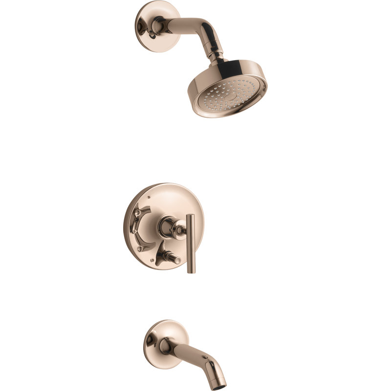 Purist Pressure-Balancing Thermostatic Tub and Shower Faucet, Polished Chrome, Lever Handle, 2.5 GPM