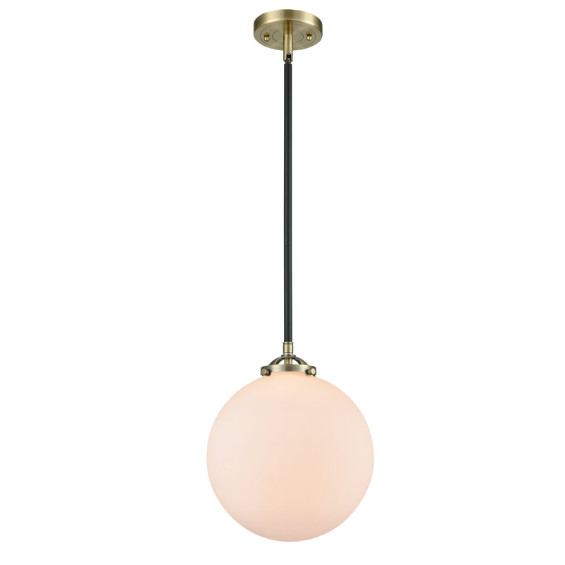 Clementina 1 - Light Single Pendant, Black Antique Brass, Matte White, No Bulb Included