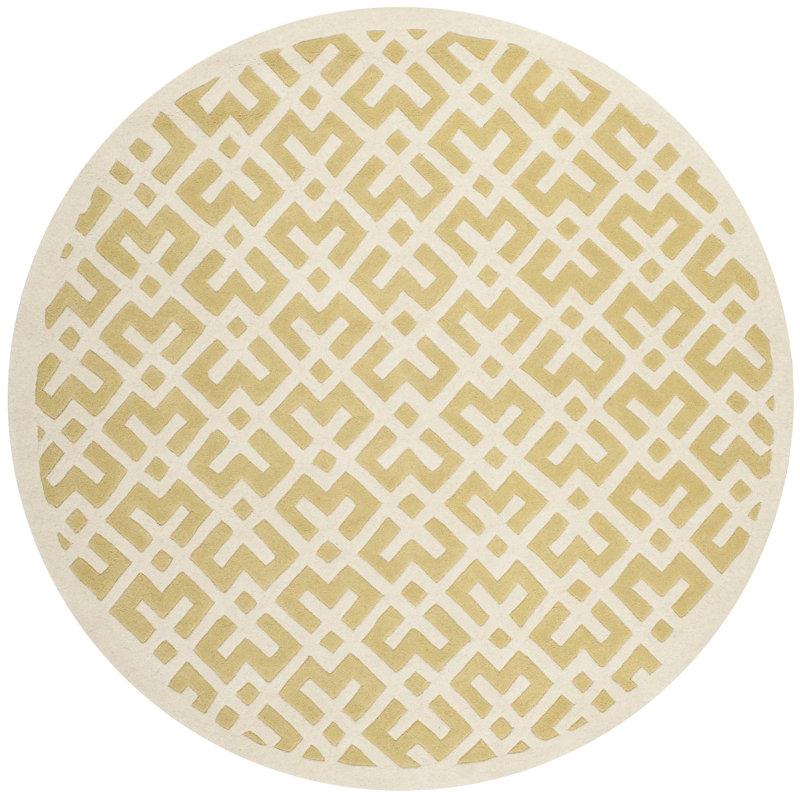 Teresita Hand Tufted Wool Geometric Rug, Round 7'