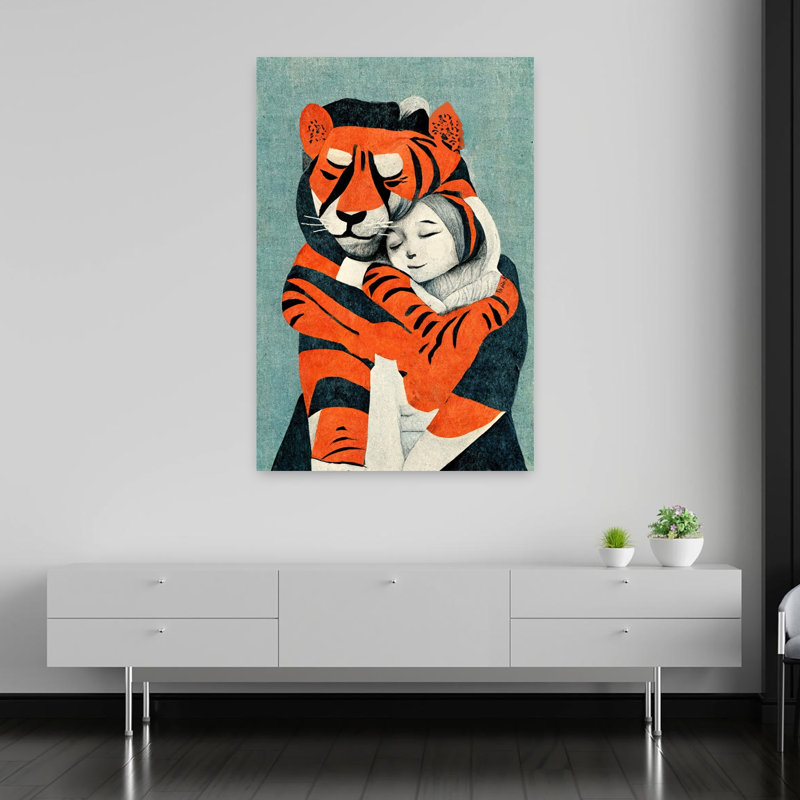Art contemporain, art moderne tigre, H 60 po x l 40 po