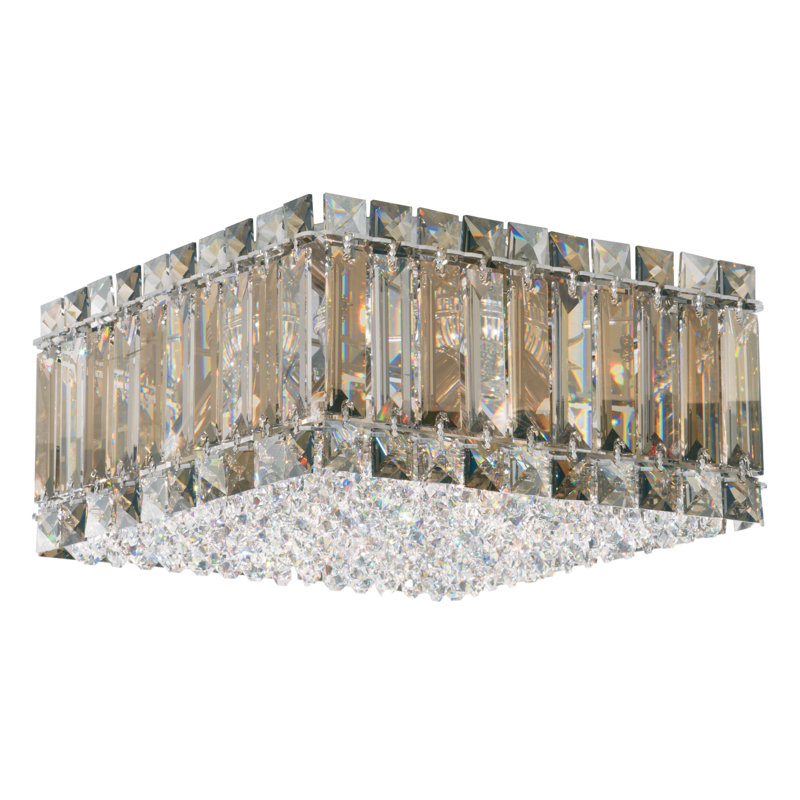 Quantum 4 - Light Flush Mount, Polished Stainless Steel, 6" H x 12" W x 12" D