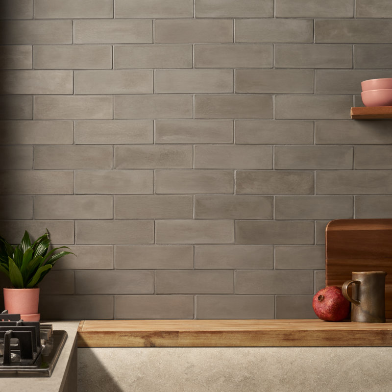 Carreau de mur de ciment 2 po x 8 po Vibe, Gris ombré