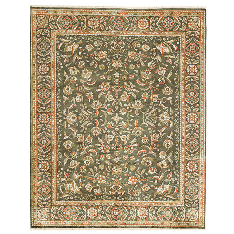 Tapis noir noué à la main de haute qualité