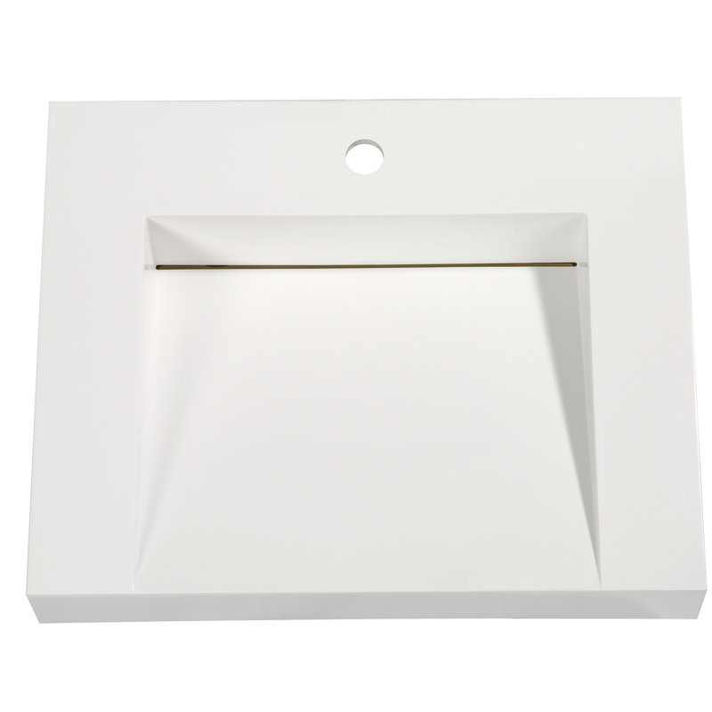 Lavabo de salle de bain rectangulaire encastré en acrylique lustré 24 po Aquamoon Venice