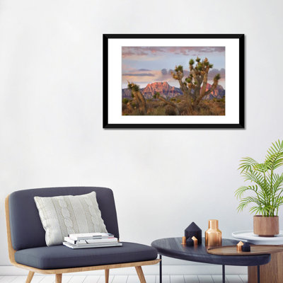 «Joshua Tree And Spring Mountains At Red Rock Canyon National aire de conservation près de Las Vegas, Nevada» par Tim Fitzharris - impression sur toile tendue sur châssis