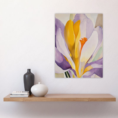 Crocus Flower Abstract Watercolour Lilac Wall Art Print