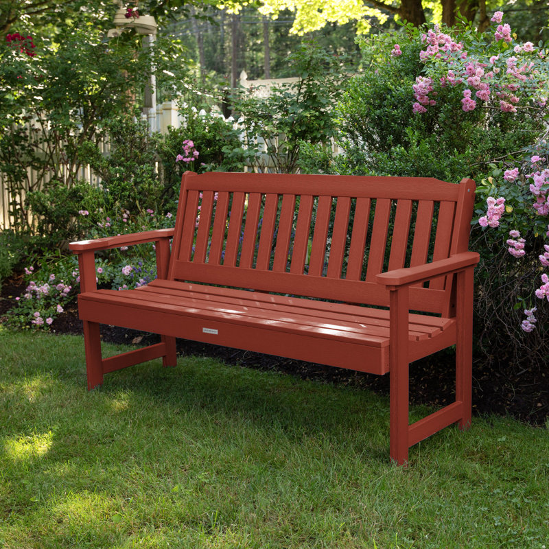 Banc de jardin en plastique Arbnora, Rouge rustique