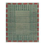 Distressed Homage Hand Knotted Wool Geometric Area Rug