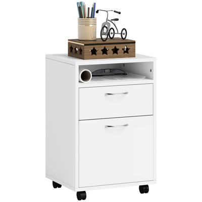Armoire de rangement mobile pour imprimante, tablette, tiroir, porte, 4 roulettes omnidirectionnelles, blanc, métal, minimaliste nordique, taille compacte, armoire en bois de particules pour bureau, avec tiroir et 2 freins, style,
