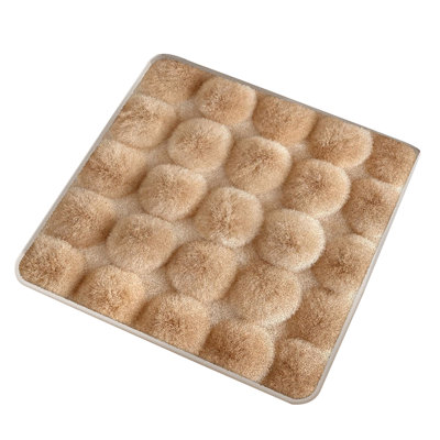 Winter Solid Color Plushes Warm Seat Cushion And Fluffies Chair Cushion With Poms-poms