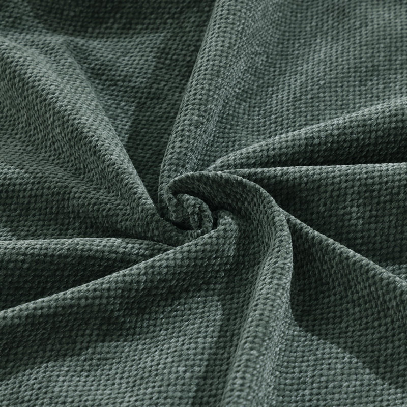 155.7" W 6-Piece Modular Chenille Sectional, Green Chenille