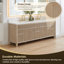 Lala 84" Double Bathroom Vanity with Grain White Engineered Stone Countertop without Mirror-1948037098