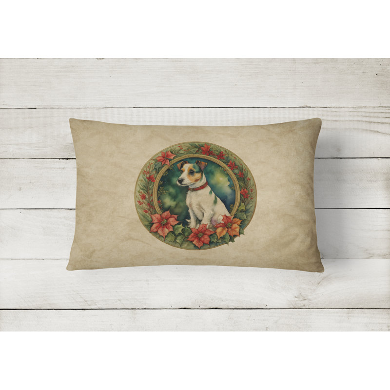Coussin décoratif intérieur / extérieur en polyester Christmas, 12 po x 16 po, Rectangulaire